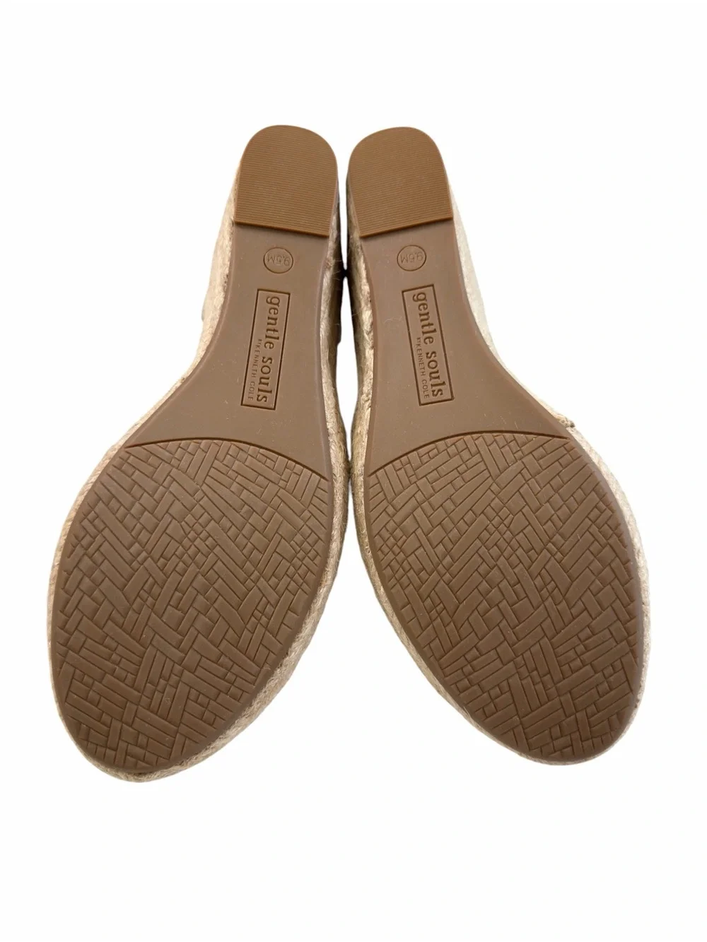 Gentle Souls Colleen Cross Elastic Espadrille Wedge Sandals Suede Taupe 9.5